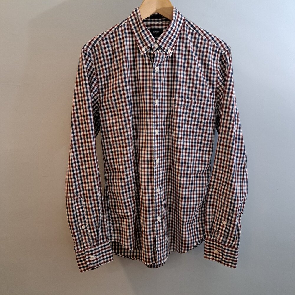 J. Crew Men's Medium Slim Fit Long Sleeve Button Down Plaid Shirt Style #06134